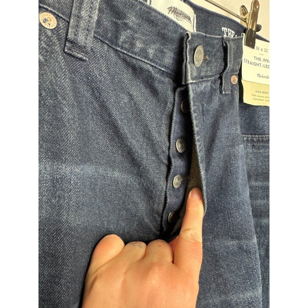 Madewell Mens 36x32 1991 Straight Leg Jean Beatty Wash Rigid Denim Cotton NWT - Picture 5 of 14